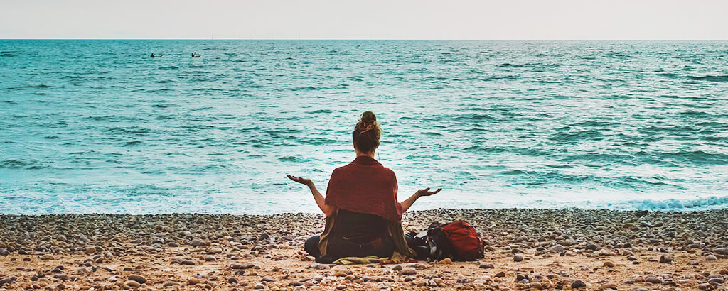 Meditation at the beach in Cancun