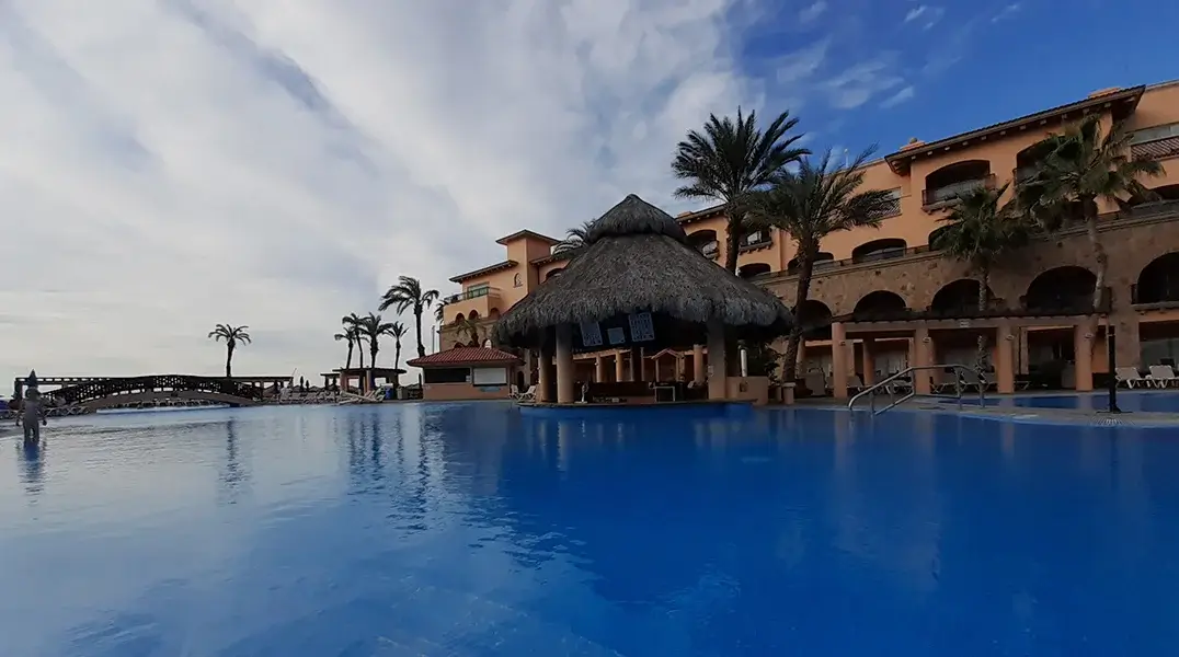 view of the royal solaris los cabos pool with the pool bar