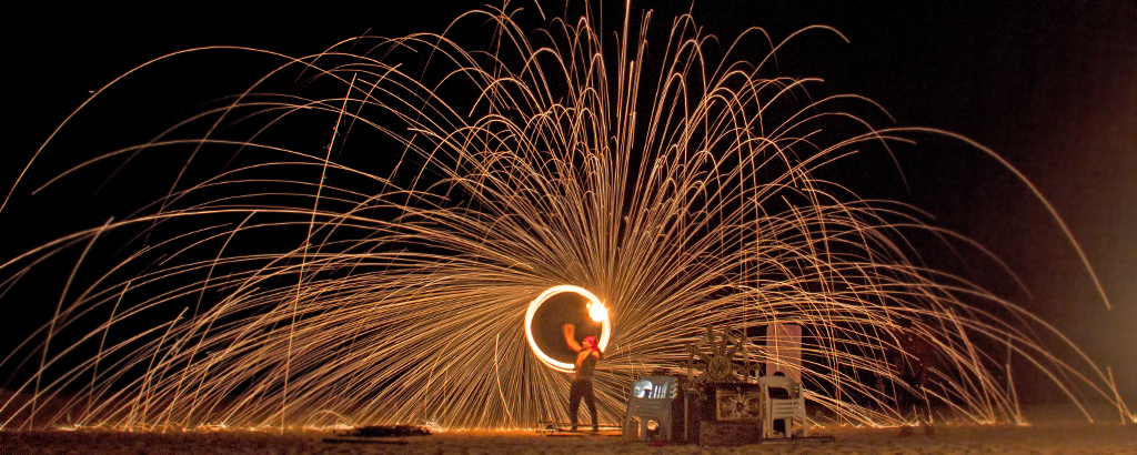 night show at cabo beachwith light and sound