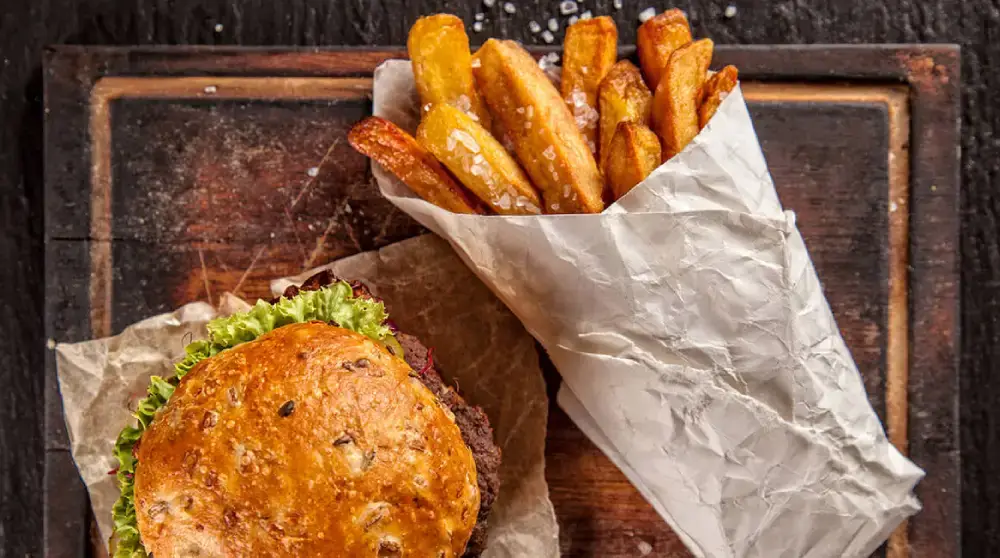 snack bar with delicious fast food